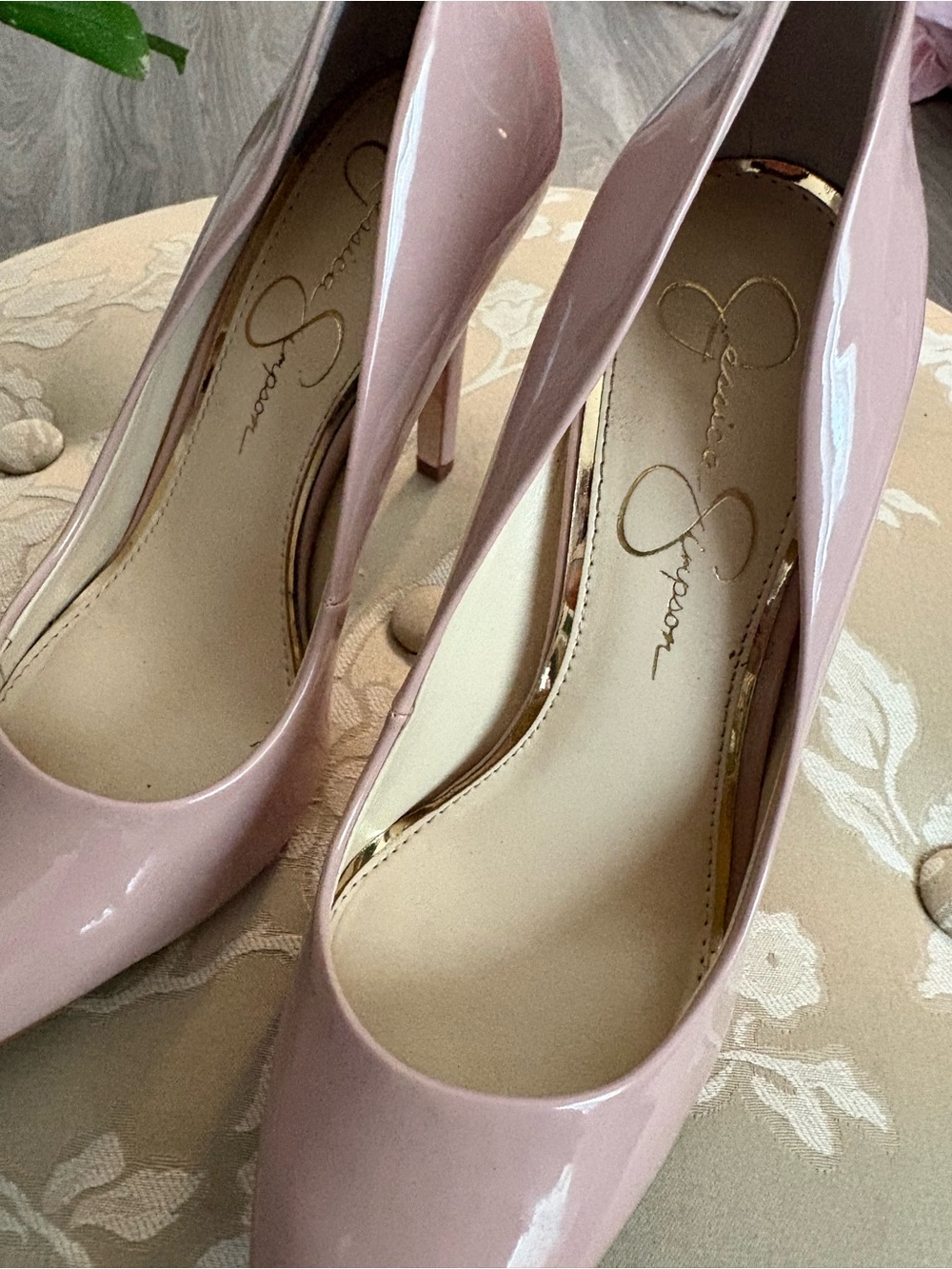 Jessica Simpson Blush Patent Pointed-Toe Pumps - Picture 3 of 4